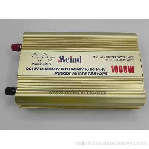 Hot Selling Pure Sine Wave Built-In Charger UPS DC to AC Continuous 1000W Peak 2000 Watt Power Inverter